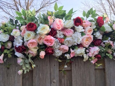 Wedding Arch Swag in Burgundy and Blush Pink, Wedding Decorations - image6